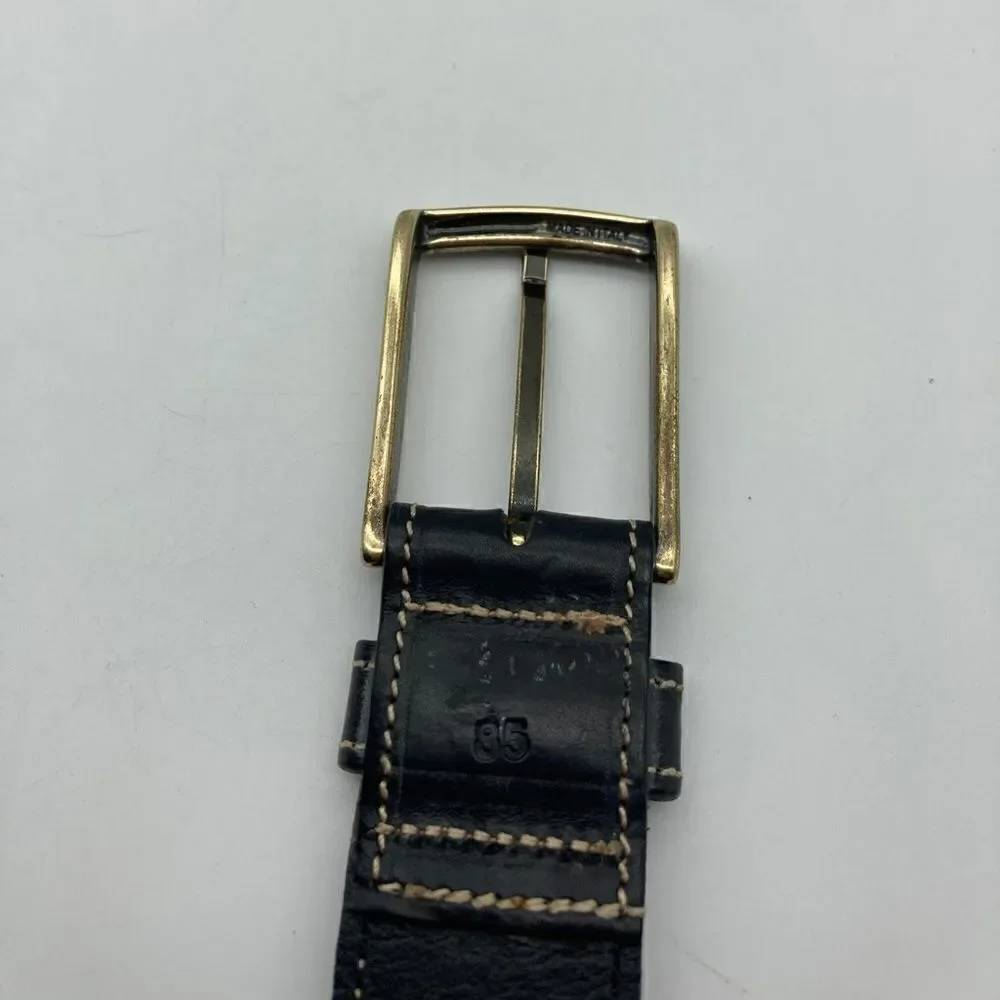 El Caballo Black Leather Men’s Belt Size 85-40,5”/39” Made in Italy